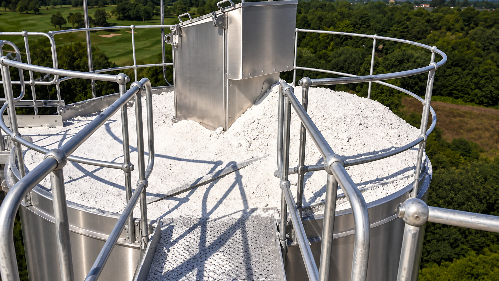 High-level overfill protection application on a storage silo